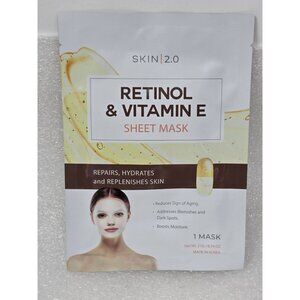 Skin 2.0 Retinol & Vitamin E Sheet Mask 21g  Repairs Hydrates & Replenishes Skin